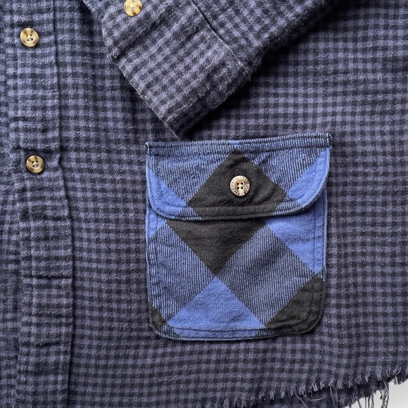 “Greg Lauren Style” Deconstructed Plaid Flannel Shirt - Picture 7 of 7